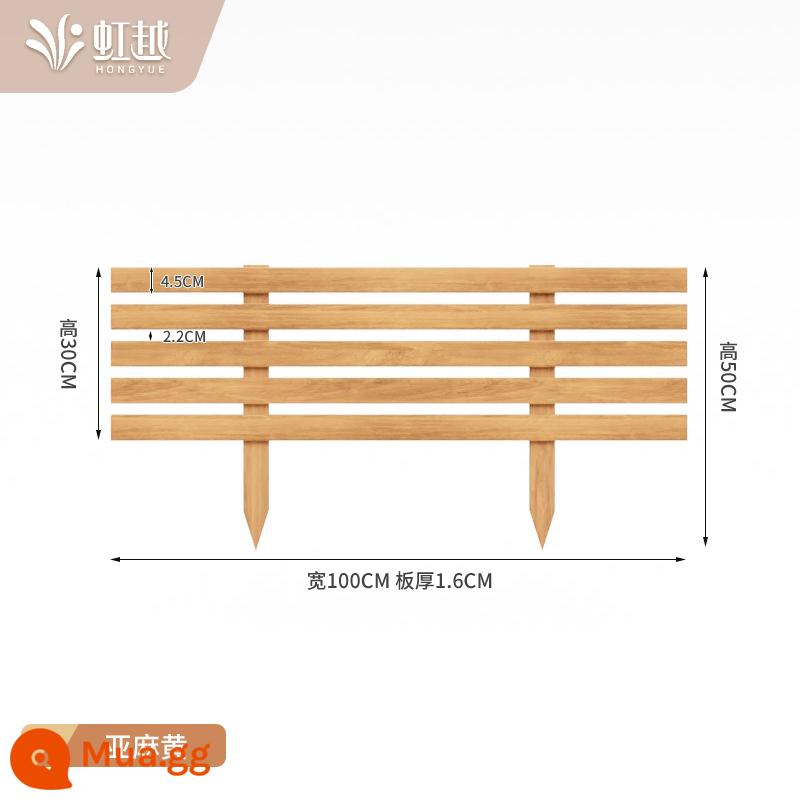 Hàng rào gỗ Hongyue chống ăn mòn hàng rào sân vườn bãi cỏ ngoài trời hàng rào nhỏ vườn rau sân hàng rào phủ xanh hoa hồ bơi hàng rào - Chiều dài 100*Tổng chiều cao 50*Chiều cao bảng 30cm Độ dày 1,6cm Màu vàng lanh