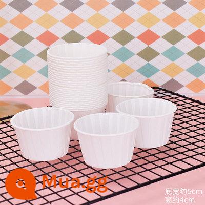 Ins Gấu Mini Feinan Tuyết Trang Trí Bánh Hộp Đóng Gói Trong Suốt 2 Inch Vòng Giấy Trong Suốt Hộp Bánh Mousse - 30 cốc giấy trắng như hình