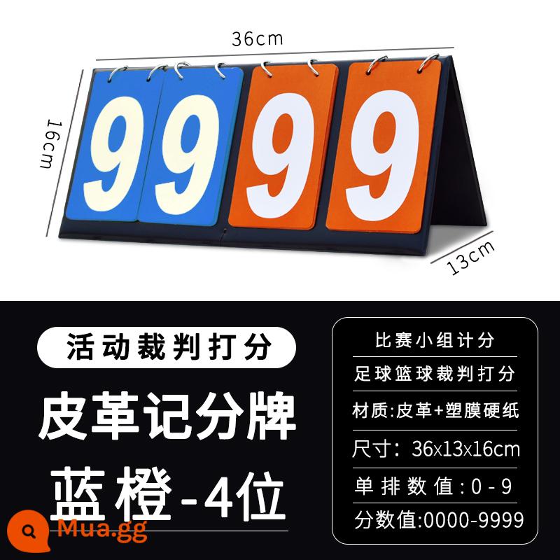 Bảng điểm bảng điểm có thể được lật lại bảng điểm bóng rổ bảng điểm bi-a bảng trò chơi bảng điểm bóng bàn - Bảng điểm bốn chữ số da [cam-xanh]