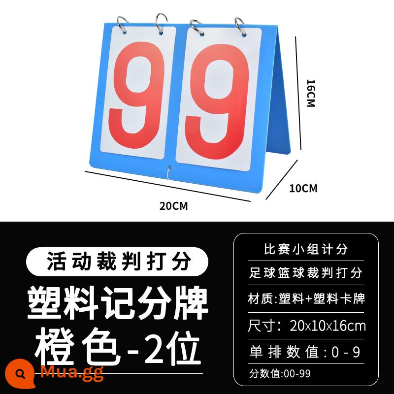 Bảng điểm bảng điểm có thể được lật lại bảng điểm bóng rổ bảng điểm bi-a bảng trò chơi bảng điểm bóng bàn - Bảng điểm nhựa hai chữ số màu cam (thẻ PVC bền một mặt)