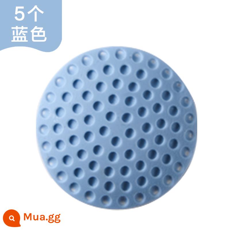 Hút cửa không đục lỗ miếng đệm cửa silicone chống va đập chặn cửa chặn cửa cửa cảm ứng trang điểm tay cầm cửa trên vô hình hút tường - Gói 5 màu xanh thông minh