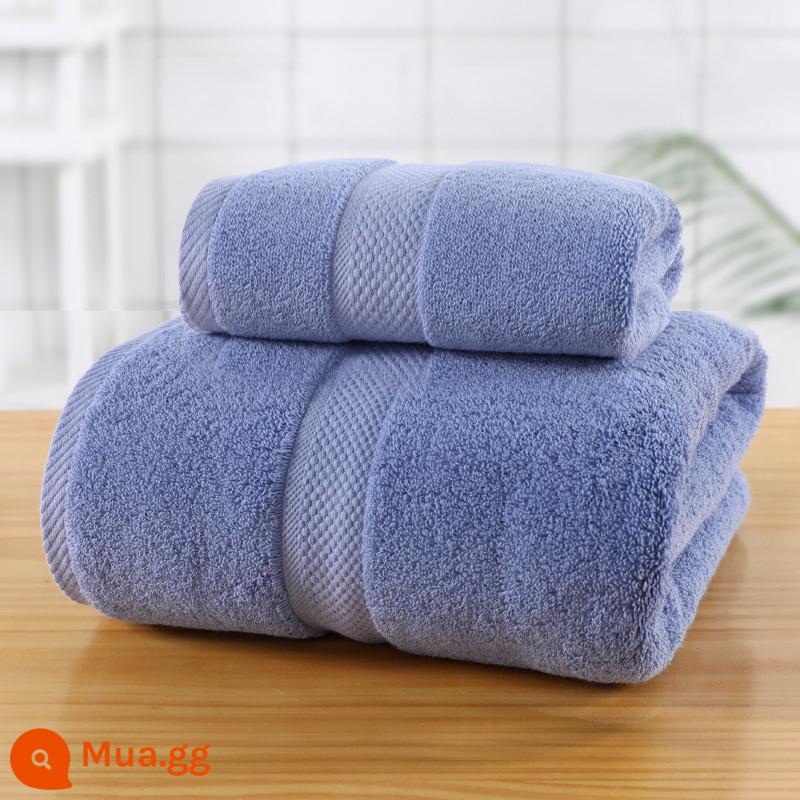 Lớn Khăn Tắm Hộ Gia Đình Cotton Nguyên Chất Cotton Thấm Hút Khăn Khách Sạn Bộ 3 Người Lớn Nam Nữ Quấn Khăn Mùa Đông Dày Dặn Mới 2022 - Bộ 2 món Rui Blue-Santorini (1 khăn tắm + 1 khăn tay)