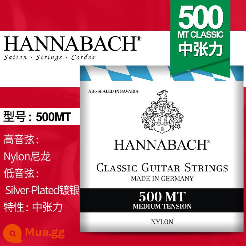 Đức Hannabach Hannabach dây đàn guitar cổ điển nylon 500/600 series trung MT độ căng HT cao - Độ căng trung bình 500MT