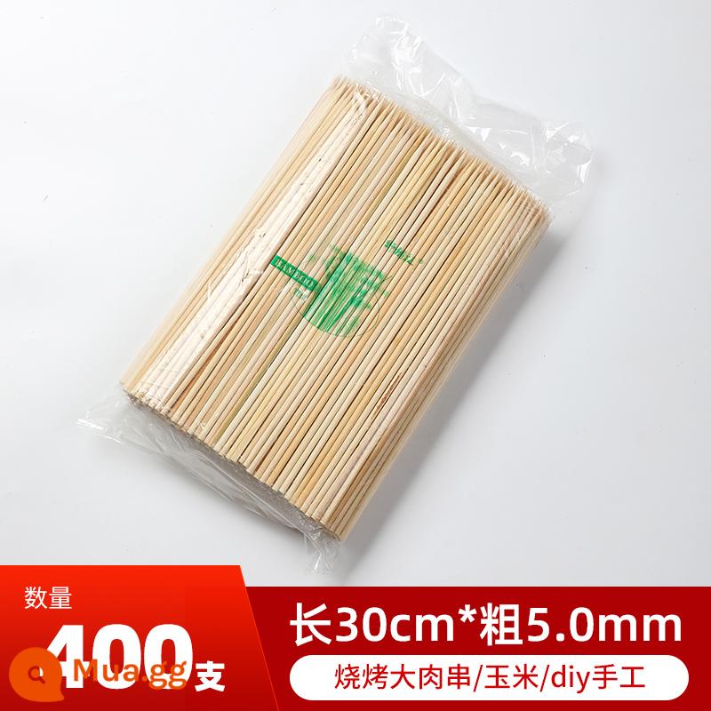 BBQ xiên tre dùng một lần thịt cừu xiên Bobo gà xiên chiên kẹo haws gluten xiên tre thương mại bán buôn - 30cm×5.0mm 400 miếng