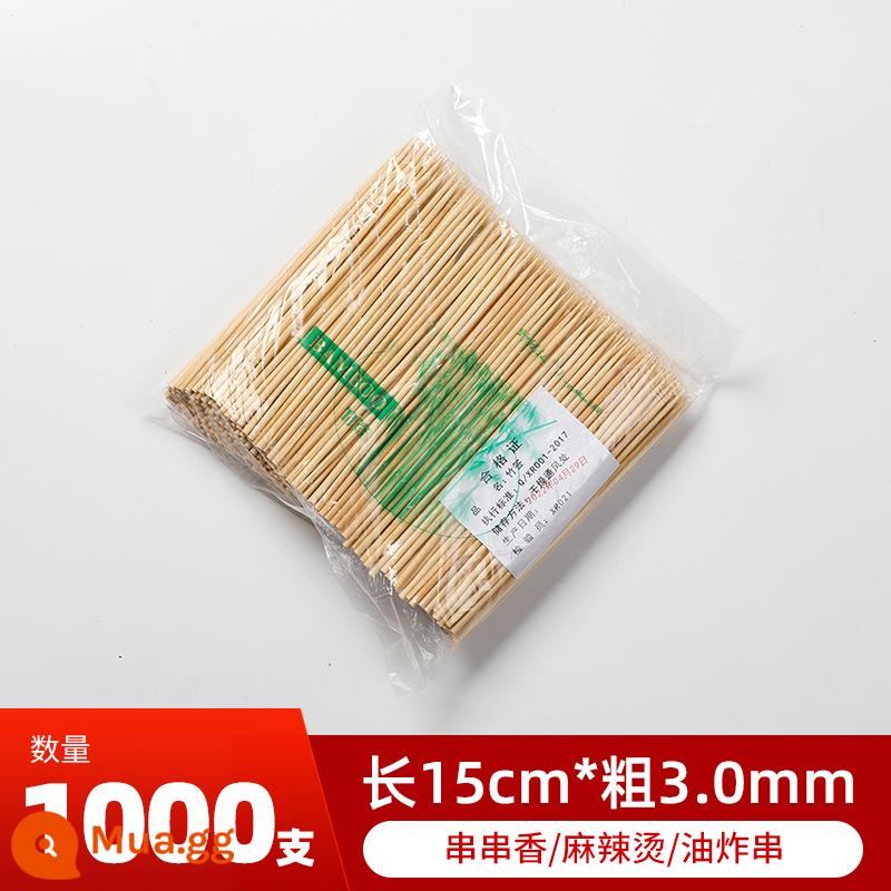 BBQ xiên tre dùng một lần thịt cừu xiên Bobo gà xiên chiên kẹo haws gluten xiên tre thương mại bán buôn - 15cm×3.0mm (1000 miếng)