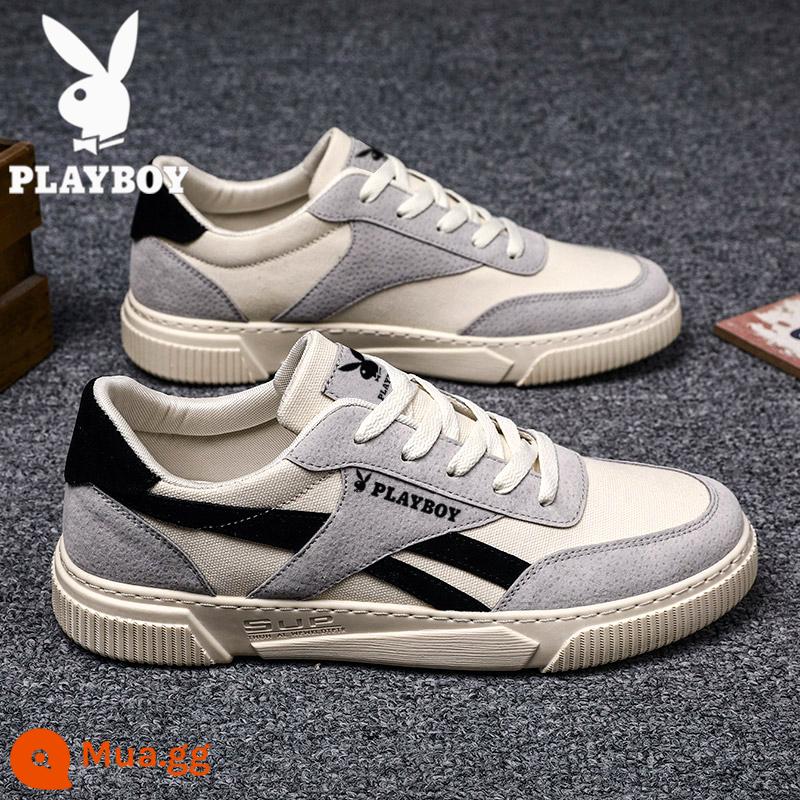 Giày Nam Playboy 2022 Mới Hợp Thời Trang Mùa Đông Giày Sneakers Vải Bố Plus Nhung Tất Cả Trận Đấu Giày Thường Nam - Đông PL320042 màu đen