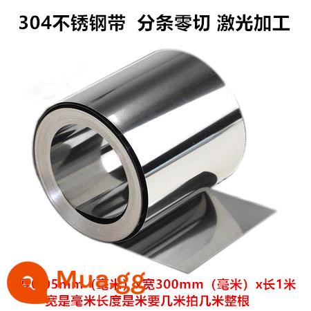 Thép không gỉ 304 tấm thép mỏng Tấm thép không gỉ 316 da thép 0,05 0,1 0,15 0,2 0,3mm - 0,05mm * 300mm * 1 mét, bạn cần chụp ảnh bao nhiêu mét?