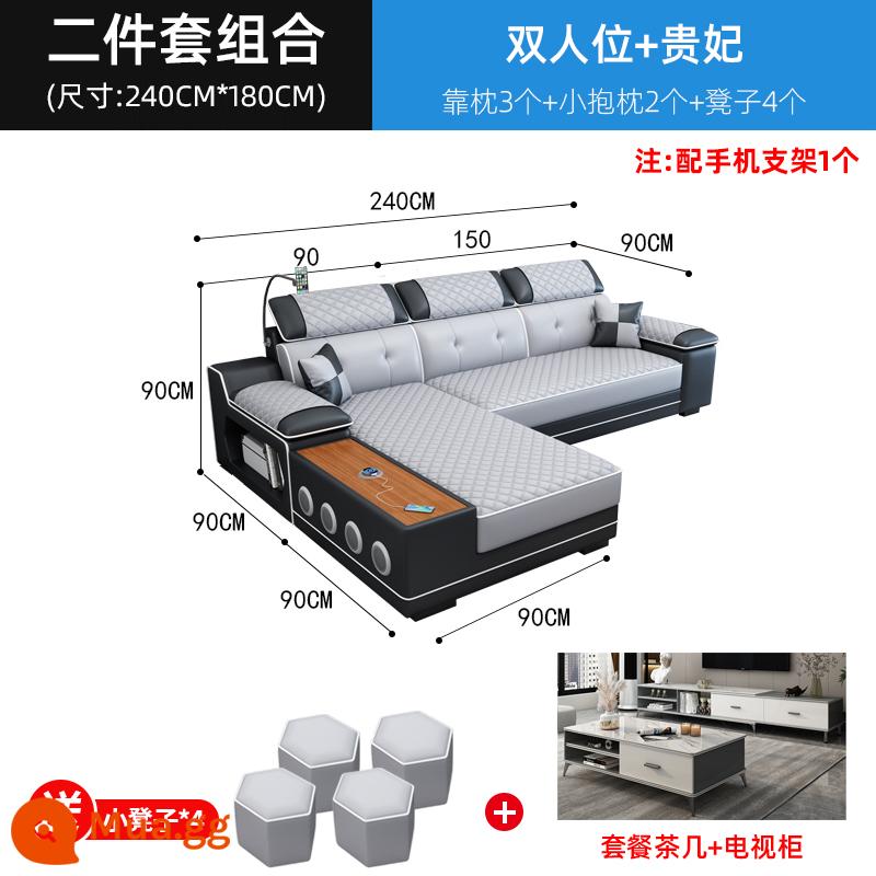 2023 Mới Hiện Đại Công Nghệ Đơn Giản Sofa Vải Phòng Khách Lớn Nhỏ Phòng Khách Đa Năng Sofa Bàn Cà Phê Kết Hợp Bộ - 2,4 mét/bộ hai mảnh + bàn cà phê Tủ TV