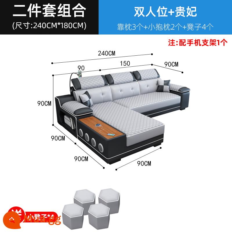 2023 Mới Hiện Đại Công Nghệ Đơn Giản Sofa Vải Phòng Khách Lớn Nhỏ Phòng Khách Đa Năng Sofa Bàn Cà Phê Kết Hợp Bộ - 2,4 mét/bộ hai mảnh