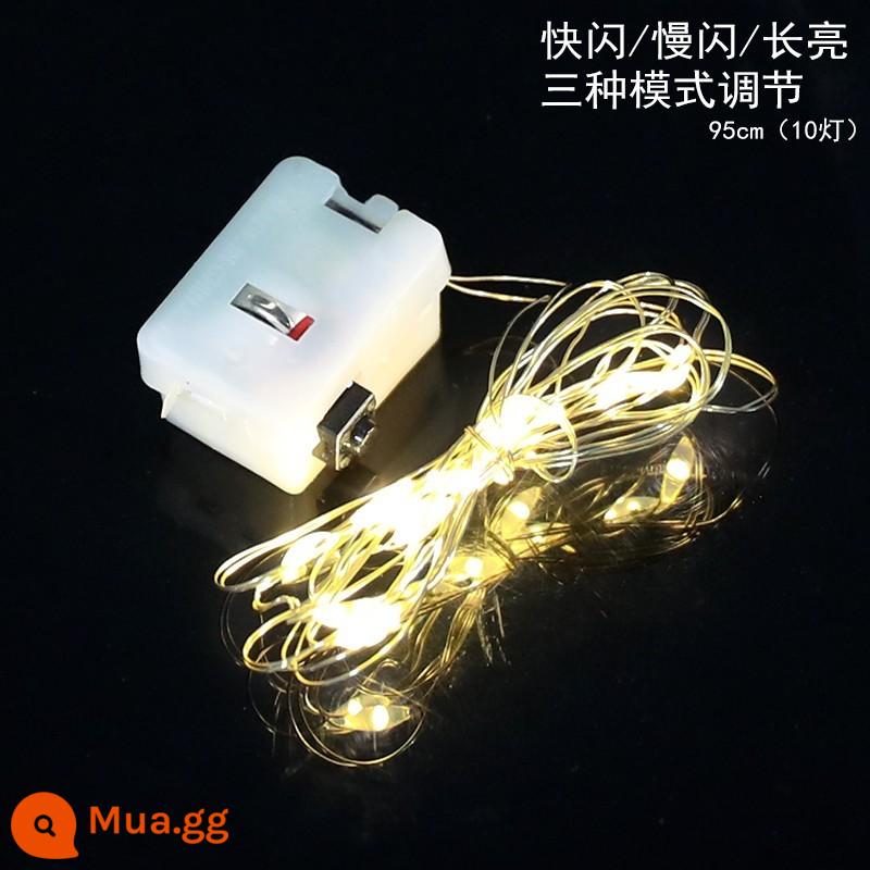 Dây đèn nhiều màu dây đèn LED phát quang dây đèn nhấp nháy trang trí bánh đèn điện tử đèn nhỏ màu bó hoa dây đèn đầy sao - Màu ấm-1 mét-3 dây đèn chức năng