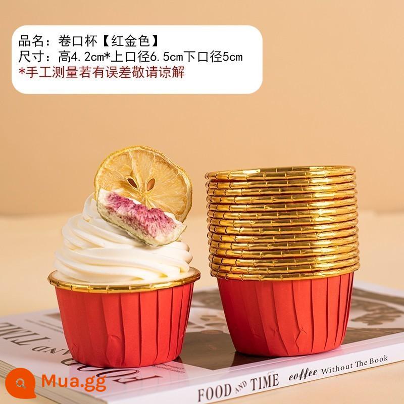 Năm Mới 2023 Cupcake Hộp Trong Suốt Di Động Bao Bì Hộp Năm Mới Làm Bánh Trang Trí Cắm Thẻ Đầm - 50 kiểu đầu cuộn vàng và đỏ