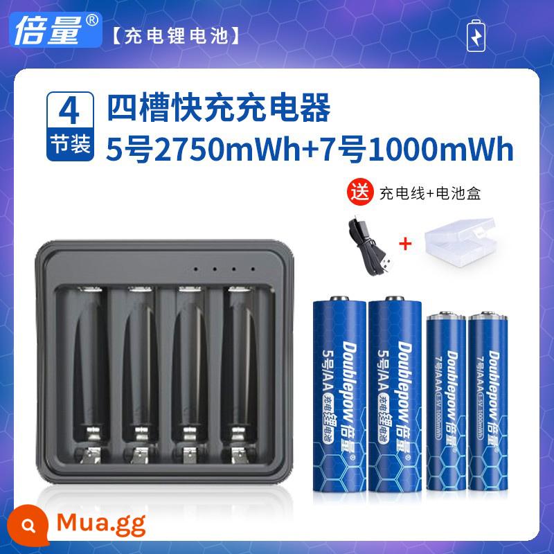 Sạc đôi pin lithium Bộ sạc số 5 Số 7 Điện áp không đổi 1.5V nhanh Số 5 và 7 USB sạc dung lượng lớn - Sạc nhanh + Số 5, 2 cell + Số 7, 2 cell