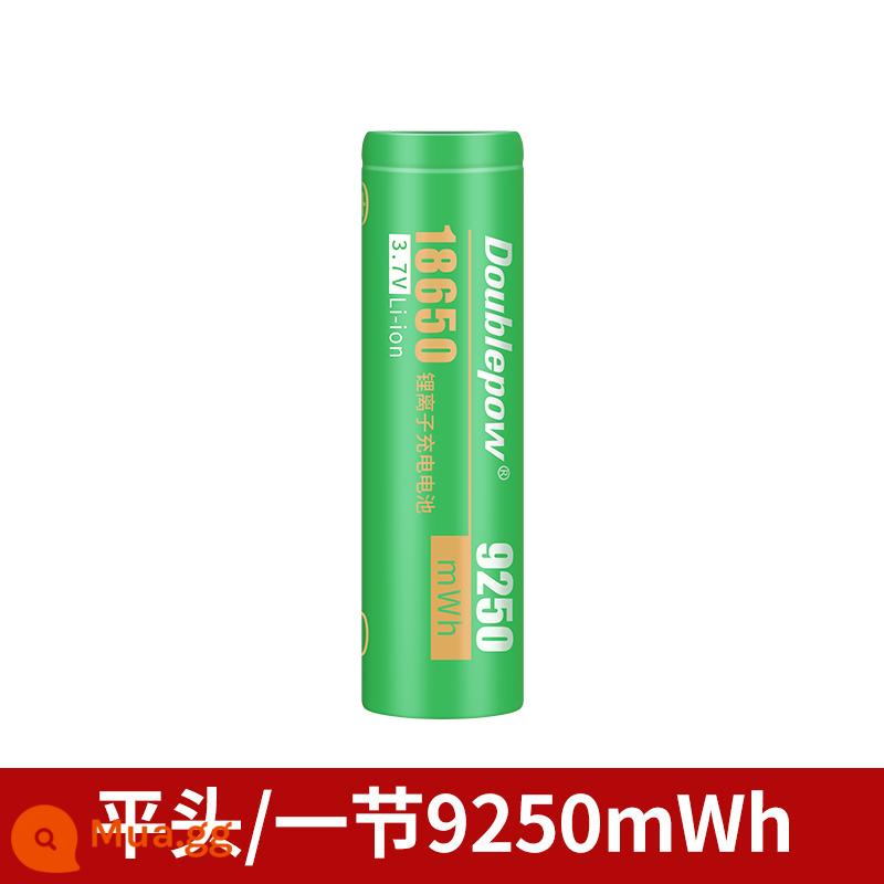 Nhân đôi lượng pin sạc lithium 18650 dung lượng lớn 3.7V ánh sáng mạnh đèn pin quạt nhỏ đèn pha 4.2 chuyên dụng - Pin đầu phẳng 1x9250mwh