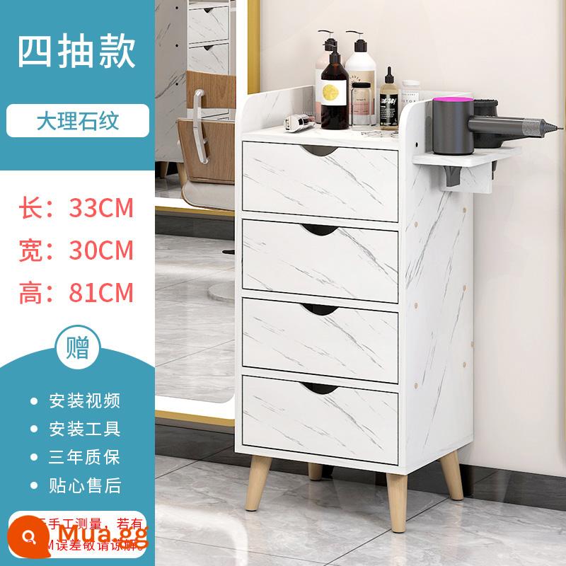 Cửa hàng cắt tóc tủ dụng cụ salon tóc bảng công cụ đặc biệt cửa hàng làm tóc giá ngăn kéo tủ gương tủ cắt tóc nhỏ - Đá cẩm thạch bốn ngăn kéo