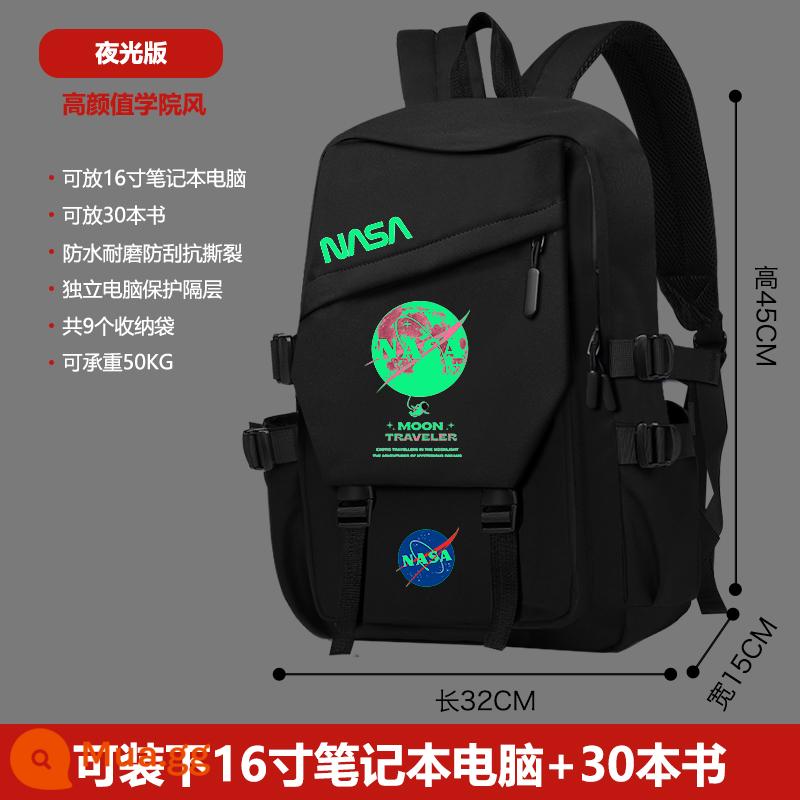 Hành Tinh Nasa Lười Thời Trang Schoolbag Ba Lô Nam Thích Hợp Học Sinh Trung Học Cơ Sở Đơn Giản Hợp Thời Trang Thương Hiệu Sinh Viên Đại Học Ba Lô - Ánh sáng ban đêm của ngôi sao màu hồng của NASA