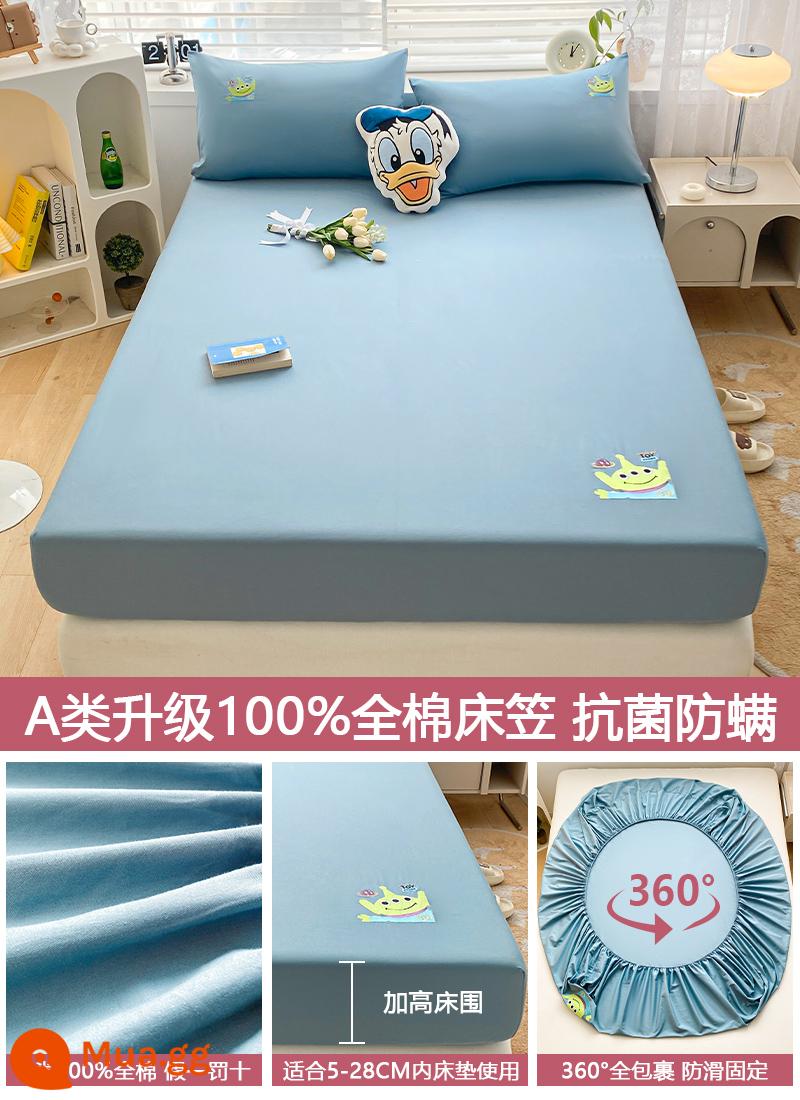 Ga trải giường bằng cotton nguyên chất được trang bị tấm đơn mảnh cotton chống bụi bao gồm tất cả các loại ga trải giường bao gồm túi ngủ nệm Simmons 2023 mới - Bông nâng cấp mới của lm--Three Eyes [Ủy quyền chính hãng của Disney]