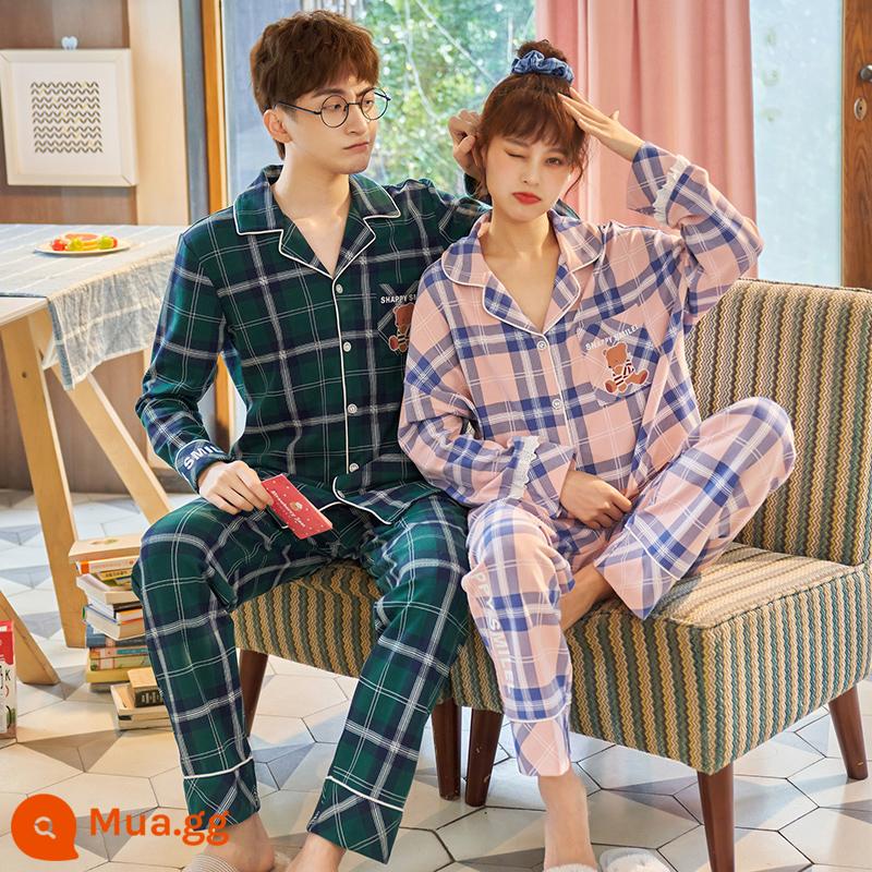 Bộ Đồ Ngủ Cặp Đôi Mùa Xuân Và Mùa Thu Cotton Nguyên Chất Dài Tay Quần Nữ Hoạt Hình Dễ Thương Size Lớn Rời Nam Homewear Bộ - CM3482-