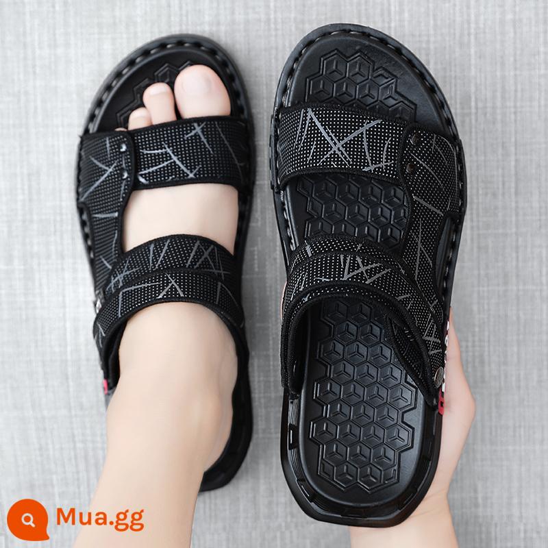 Bố Giày Sandal Nam Mùa Hè Ngoài Trời Đi Lái Xe Thể Thao Giải Trí Chống Trơn Trượt Khử Mùi Đáy Mềm Chịu Mài Mòn Dép Đi Biển - Xám-3711