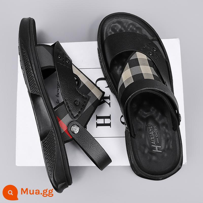 Bố Giày Sandal Nam Mùa Hè Ngoài Trời Đi Lái Xe Thể Thao Giải Trí Chống Trơn Trượt Khử Mùi Đáy Mềm Chịu Mài Mòn Dép Đi Biển - Đen-3032