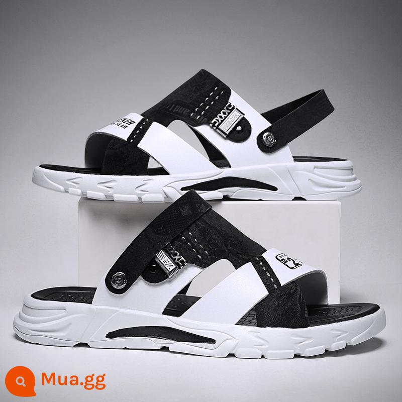 Bố Giày Sandal Nam Mùa Hè Ngoài Trời Đi Lái Xe Thể Thao Giải Trí Chống Trơn Trượt Khử Mùi Đáy Mềm Chịu Mài Mòn Dép Đi Biển - Đen-1906