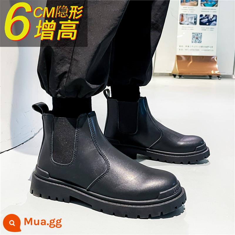 Mùa Thu Giày Chelsea Boot Nam Giày Bốt Martin Cao Dụng Cụ Thủy Triều Giày Ins Huệ Châu Giữa Ống Ngắn Ống Khói Thu Đông - 9018 đen [tăng chiều cao]