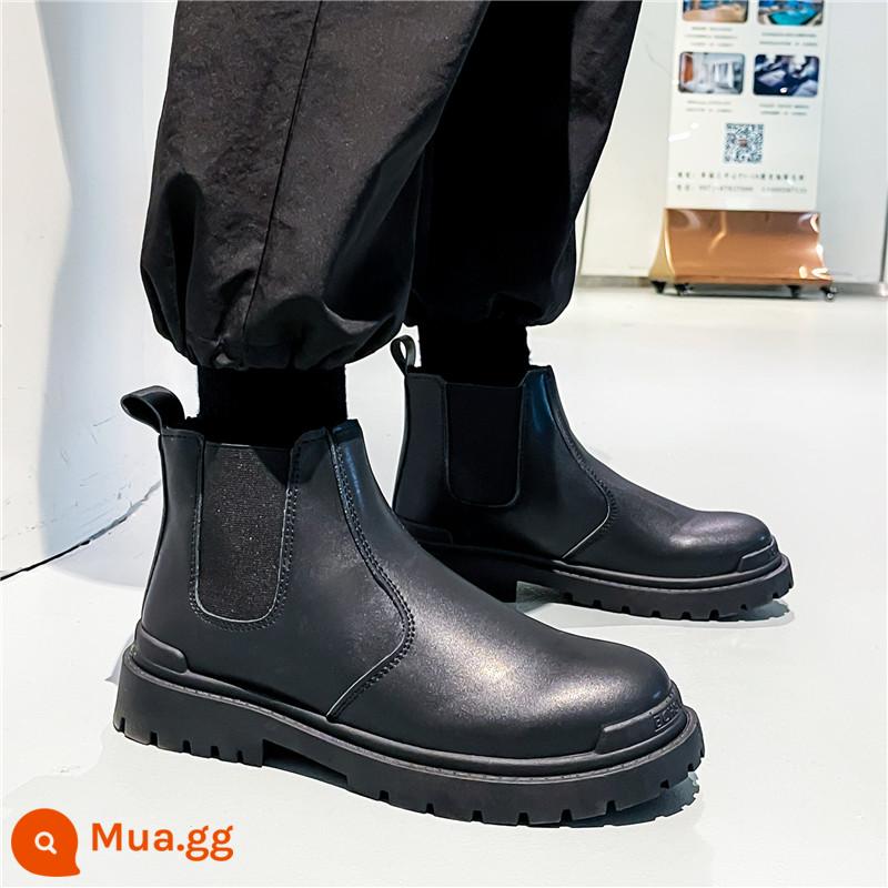 Mùa Thu Giày Chelsea Boot Nam Giày Bốt Martin Cao Dụng Cụ Thủy Triều Giày Ins Huệ Châu Giữa Ống Ngắn Ống Khói Thu Đông - 9018 màu đen