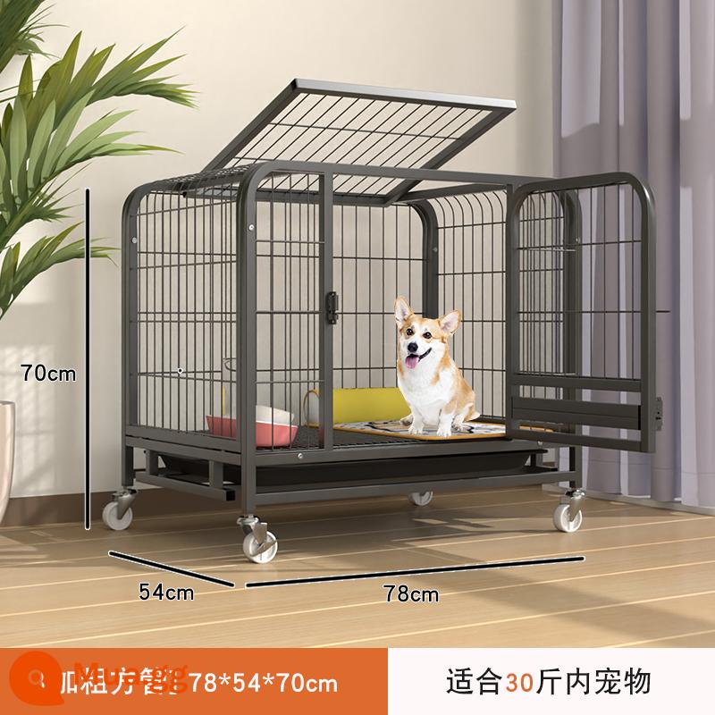 Chuồng chó chó lớn chó trung bình trong nhà có nhà vệ sinh hàng rào thú cưng Corgi Labrador Golden Retriever đậm và chắc chắn - Loại in đậm A [78*54*70cm] (áp dụng trong vòng 30 pounds)