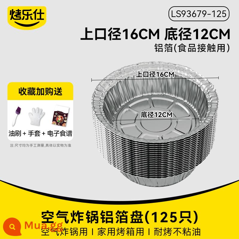 Nướng Nồi Chiên Không Dầu Air Fryer Giấy Đặc Biệt Giấy Thiếc Bát Hộp Lò Nướng Hộ Gia Đình Nướng Nướng Giấy Nhôm Đĩa Thực Phẩm - Mẫu dày và tiết kiệm chi phí [16cm] hình tròn 125 miếng 3L~4L