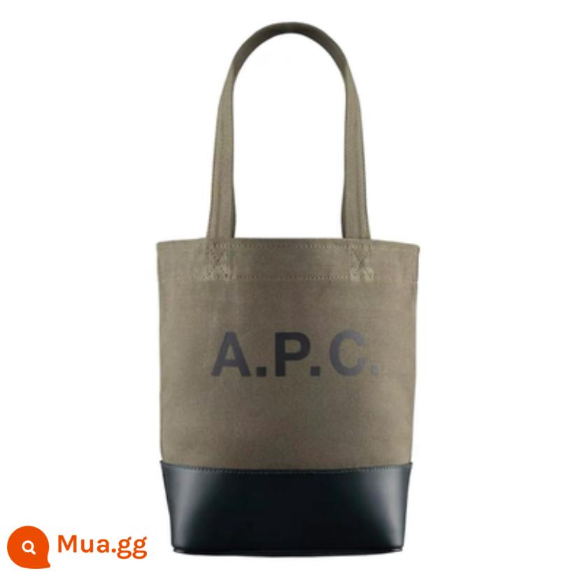 Chính hãng A.P.C. Axelle TOTE APC Denim Pippi Pippit Túi đi qua vai bình thường được liệt kê túi phụ nữ bình thường - màu xanh lá