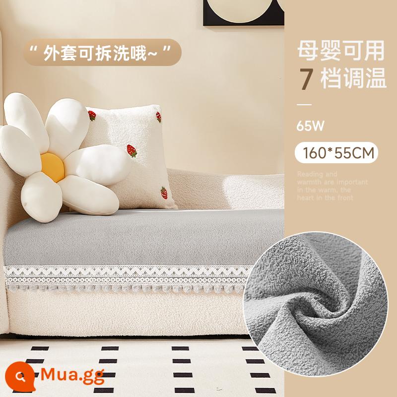 Chăn điện đặc biệt mùa đông Sanchun cho ghế sofa, đệm sưởi điện văn phòng nhỏ, sưởi ấm chân, tạo tác sưởi ấm - [160*55cm] Chenille màu xám quý ông (có thể tháo rời và giặt được)