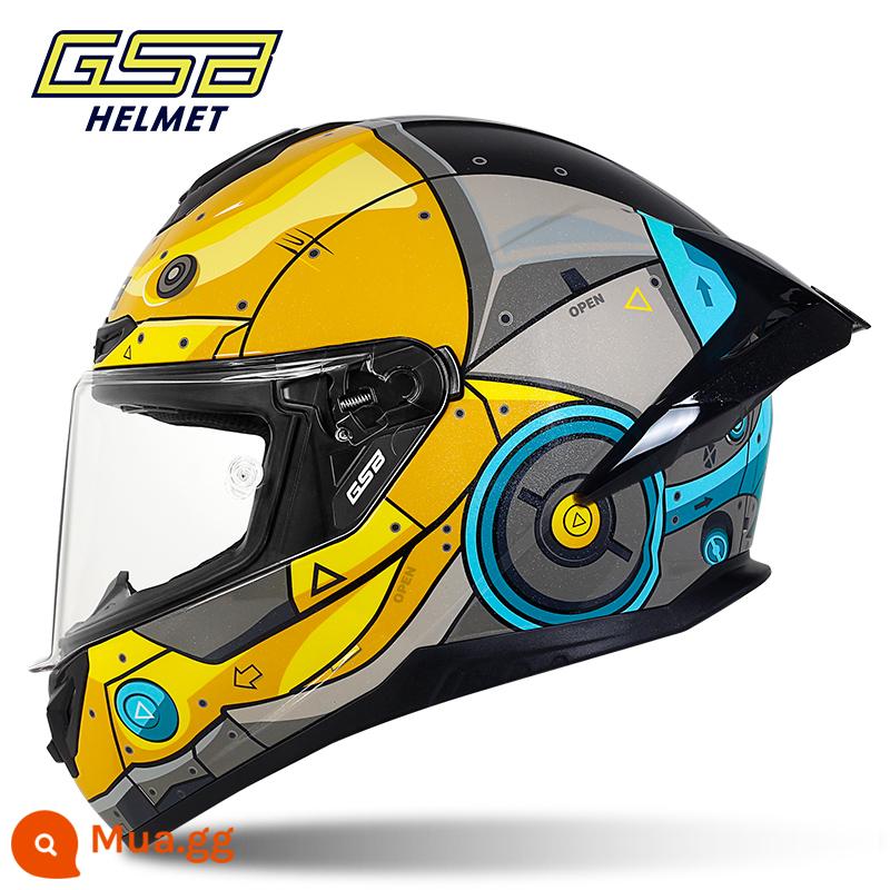 GSB Moto rcycle Mũ bảo hiểm Full Mũ bảo hiểm nam nữ Full-Bọc xe máy chống nắng Mũ bảo hiểm đi xe màu xám mũ bảo hiểm giải phóng mặt bằng - 361-GT bầu trời đầy sao mecha/đen (đuôi lớn)