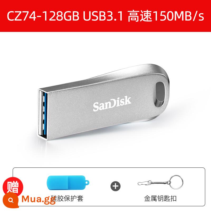 Ổ đĩa flash SanDisk 128g kim loại mã hóa USB flash drive 256g tốc độ cao CZ74 điện thoại di động máy tính xe đĩa U 64G tùy chỉnh OTG - CZ74-128G