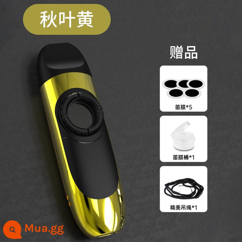 Kèn kazoo điện tử, một loại nhạc cụ cấp độ người chơi chuyên nghiệp có thể chơi mà không cần học, sáo miệng của cửa hàng hàng đầu, sáo mới dành cho người mới bắt đầu - Vàng sáng + quà tặng + video hướng dẫn