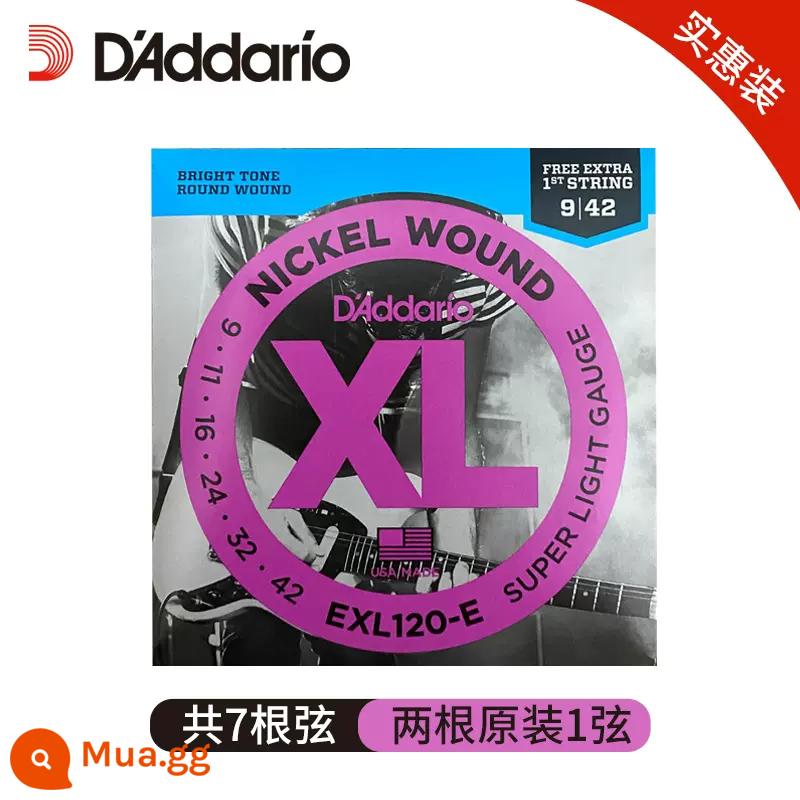 Dây đàn guitar điện D'Addario chính hãng của Mỹ Dòng dây đàn guitar điện mạ niken EXL EXL110 120 - [Gói giá phải chăng] EXL120-E được tặng kèm 1 dây