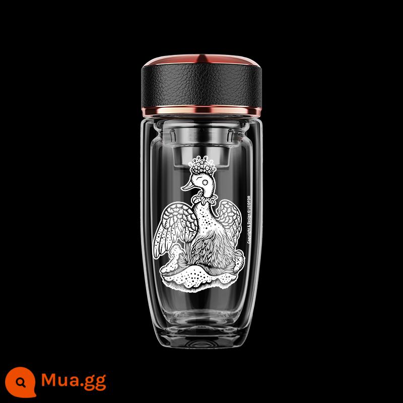 Leidfor Redif thành [Mermelly Dance] Double -layer Glass Cup Cup Men Cup Cup cao - Vịt bơi 370ml