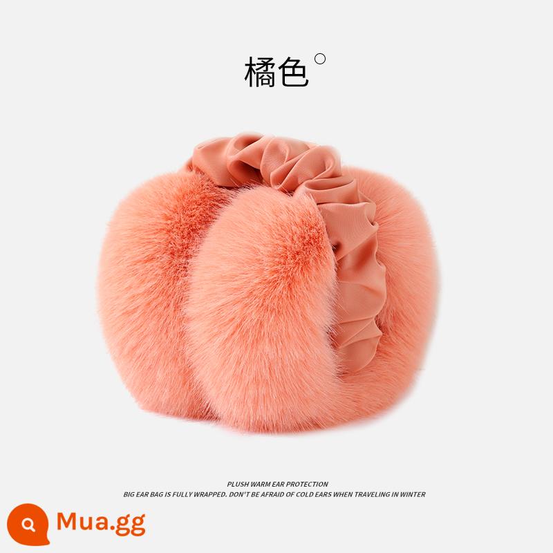 Earmuffs Winter Women's Earmuffs New Ear Warms Đi xe đạp Antifreeze Ear Covers Cold Warm Ear Packs Bảo vệ tai Dễ thương Sang trọng - trái cam