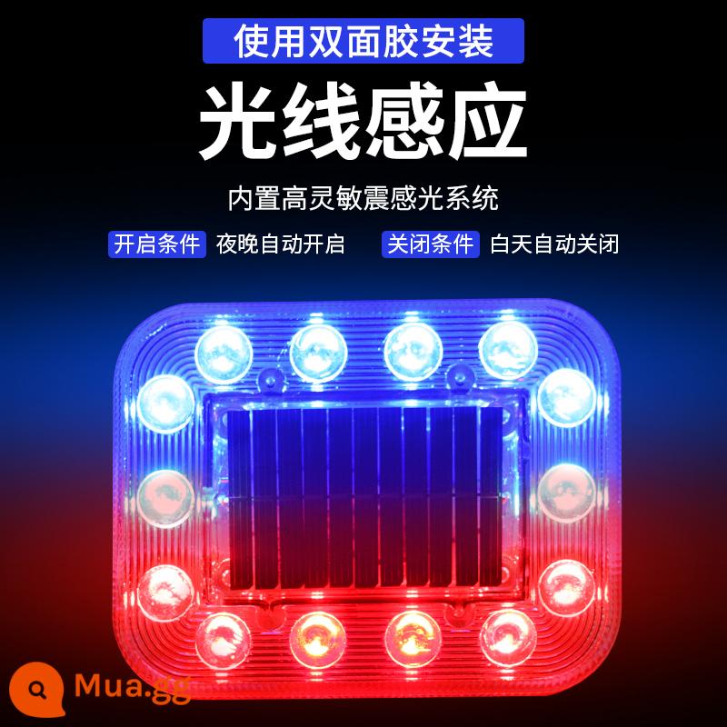 Đèn LED năng lượng mặt trời cảnh báo ánh sáng nhấp nháy xe tải ban đêm đèn flash không dây xe điện xe ô tô chống va chạm đuôi đèn - Luôn bật (lắp băng keo hai mặt) (không sáng vào ban ngày và luôn sáng vào ban đêm)