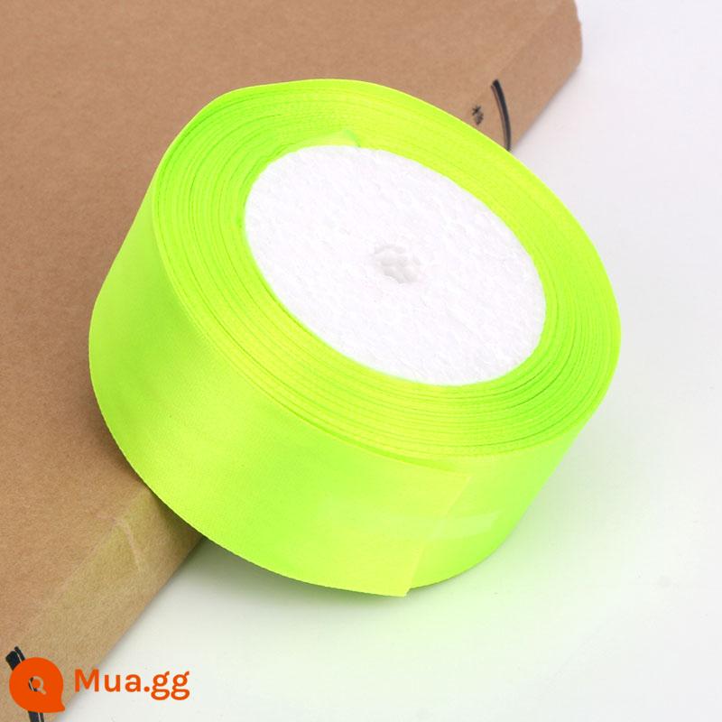 4Cm Ruy Băng Hoa Hoa Hồng Trang Trí Handmade DIY Dây Bện Tặng Ruy Băng Đỏ Nơ Satin - Màu xanh huỳnh quang (ba cuộn bất kỳ có giá 2,7 nhân dân tệ mỗi cuộn)