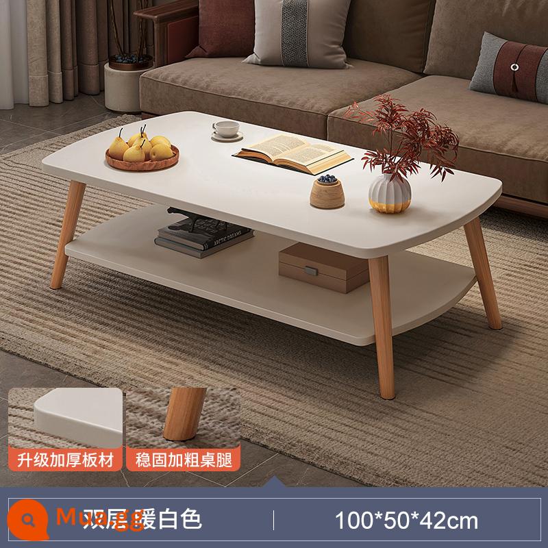 Bàn cà phê căn hộ nhỏ phòng khách nhà sofa bàn trà phòng ngủ nhà cho thuê đơn giản với bàn nhỏ tối giản hiện đại - [Mẫu 2023 được nâng cấp và làm dày] 100CM màu trắng ấm