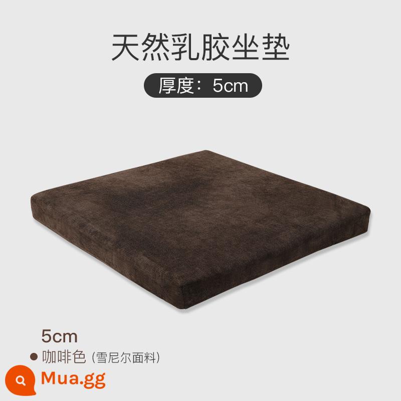 Ghế trà cao su tự nhiên Ghế trụ sở văn phòng Ghế ghế dày Bay Window Bang đệm bằng gỗ Mahogany Đệm sofa bằng gỗ rắn có thể được tùy chỉnh - Màu nâu (dày 5CM)