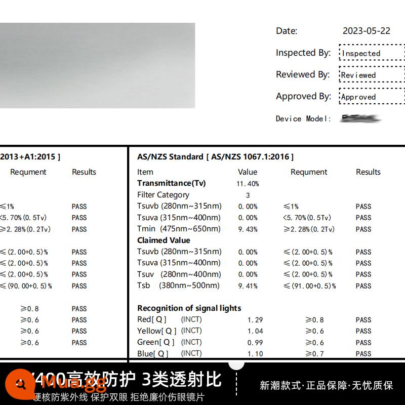 Kính râm GM dành cho nữ và nam, kính tấm chống tia cực tím ROCOCO mới 2023 PALETT - Ống kính nylon chống tia cực tím phủ màng xanh bên trong UV400