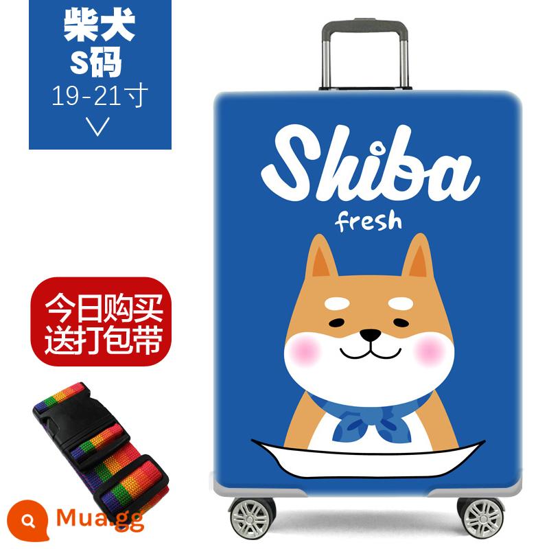 Đàn hồi vali bảo vệ xe đẩy va li che bụi túi 20 inch 24 inch 28 inch dày chống mài mòn - Shiba Inu S size 19-21 inch