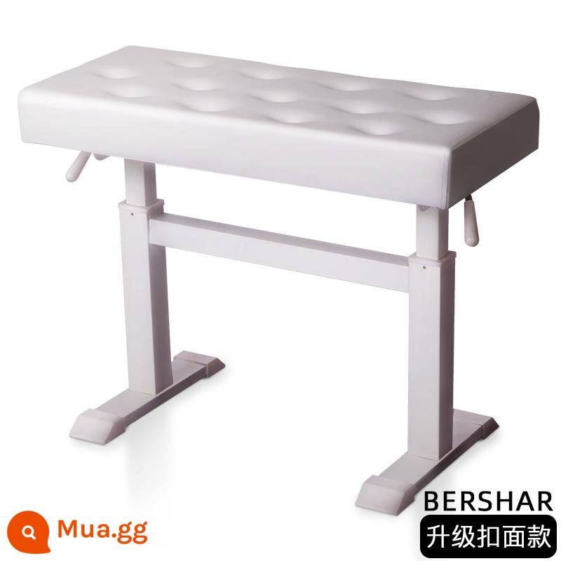 Ghế đàn piano thủy lực BERSHAR Điều chỉnh nâng tự động đơn và đôi Cửa hàng đàn piano trẻ em Ghế đàn piano điện tử - Kiểu khóa nâng cấp màu trắng