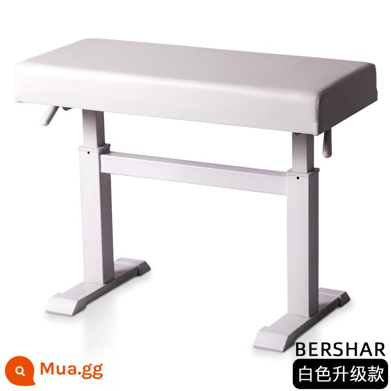 Ghế đàn piano thủy lực BERSHAR Điều chỉnh nâng tự động đơn và đôi Cửa hàng đàn piano trẻ em Ghế đàn piano điện tử - Mẫu phẳng nâng cấp màu trắng