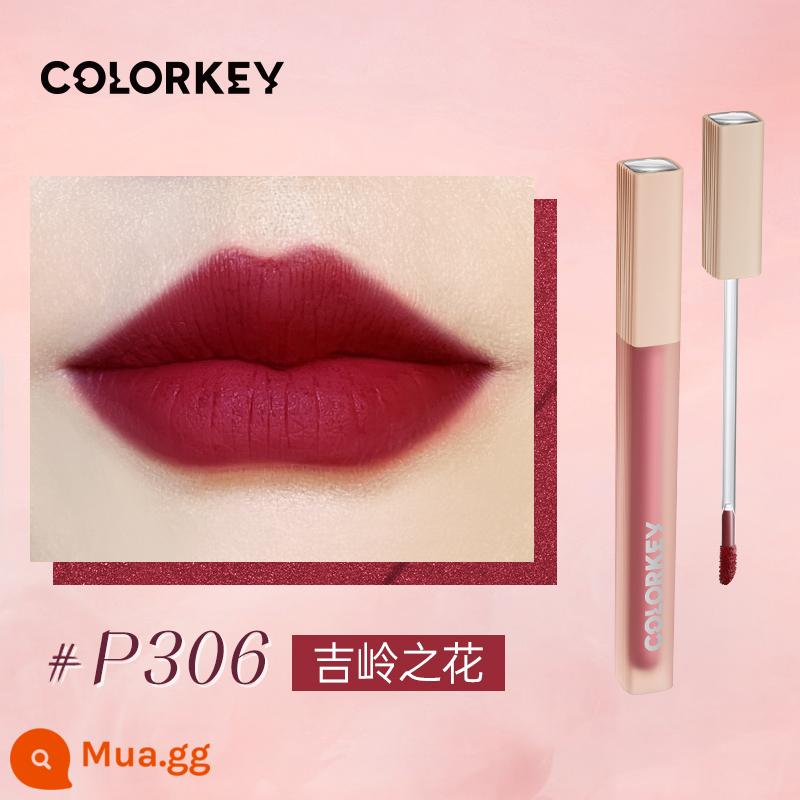 Colorkey Lip Men Kem Kelaqi Hạn Chế Gương Nước Ánh Sáng Kem Son Môi Bùn Màu Key - #P306Hoa Cát Lăng