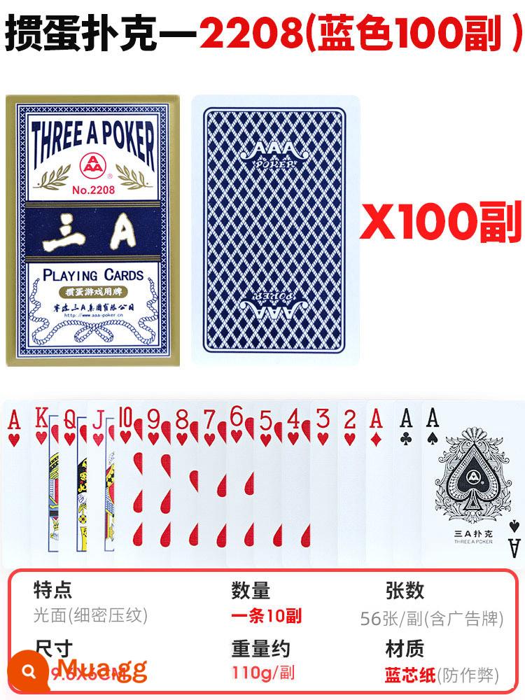 Sỉ full box 100 đôi xi cao cấp custom xi 3a xi chữ to chất lượng cao - Poker xanh đánh trứng (100 đôi)