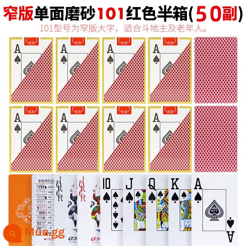 Poker Đức Châu nhựa đặc biệt poker bán buôn PVC chống thấm nước chống gấp ký tự lớn thẻ chơi cao cấp poker chất lượng cao - Phiên bản thu hẹp của ký tự lớn 101 (50 cặp màu đỏ)