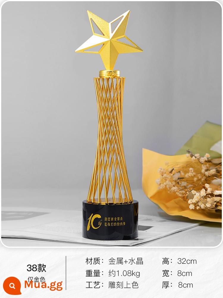 Creative Crystal Trophy thiết lập để tạo ra vàng, bạc, đồng, đồng, giải thưởng kỷ niệm của nhân viên xuất sắc - 38 kiểu [hộp quà]