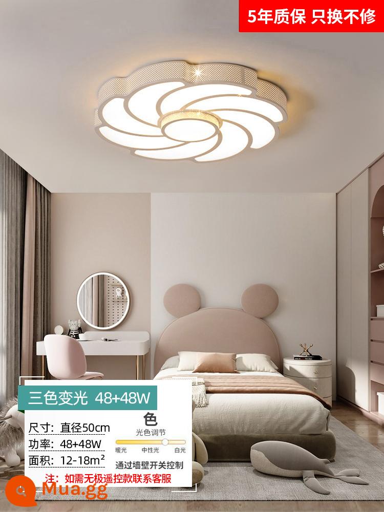 Đèn phòng ngủ 2022 Net Red Led LED trần -Phòng ngủ Đèn chiếu sáng Zhongshan Master Phòng ngủ Trang trí ánh sáng Đèn tối giản hiện đại - Hướng Dương Trắng 50cm Ba Màu↑Phiên Bản Nâng Cấp 48w