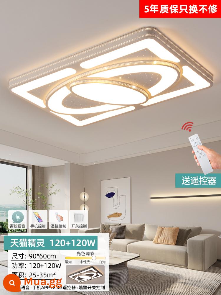 Đèn trần LED Đèn phòng khách đơn giản và hiện đại - Điều khiển từ xa Universe 90*60cm + ứng dụng + giọng nói ngoại tuyến 120W